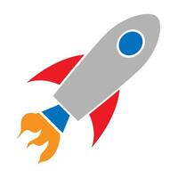 Rocket flat icon. Spaceship sign. Pictogram for web page, mobile app, promo. UI UX GUI design element. vector