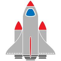 Rocket flat icon. colorful illustration. Isolated on a white background. vector