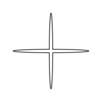 illustration of a simple black and white cross on a white background vector