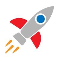 Rocket flat icon. red symbol. Pictogram is isolated on a white background. Trendy flat style illustration for web site design, , ads, apps, user interface. vector