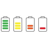 Battery charge icon set. indicator battery illustration collection. accumulator symbol. vector