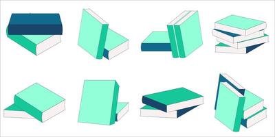 Stack of Books,Flat Design Illustration Set vector