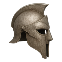 Ancient Greek Corinthian helmet side view isolated on transparent background, png