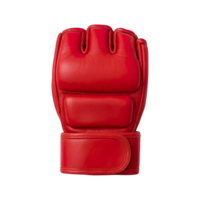 Red Padded MMA Glove in Fist Position Isolated on Transparent Background, png