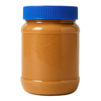 Peanut Butter Jar with Blue Lid Isolated on Transparent Background, png