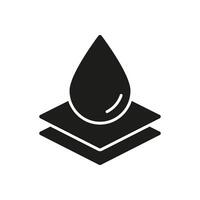 Waterproof Layer Solid Icon. Water Resistance And Protective Coating Silhouette Symbol. Hydrophobic Surface Technology Representation. Isolated Illustration vector