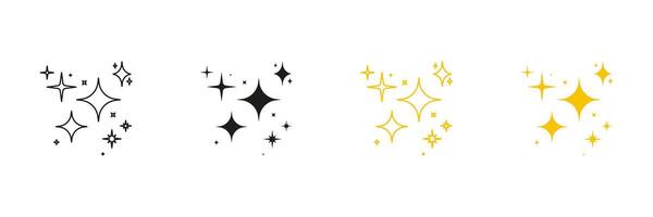 Sparkle And Starburst Line And Solid Icon Set. Decorative Sparkle Elements In Symbol Collection. Isolated Illustration vector