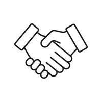 Handshake Agreement Line Icon. Business Partnership, Collaboration, And Deal-Making Outline Symbol. Professional Networking And Trust Building. Editable Stroke. Isolated Illustration vector