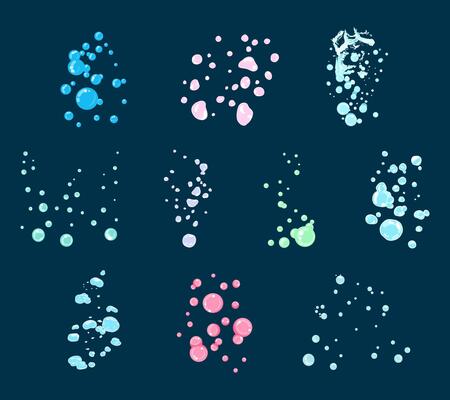 A charming set of sea bubble illustration elements in various sizes. Ideal for underwater scenes, ocean themed designs, marine life visuals, and playful aquatic decorations.