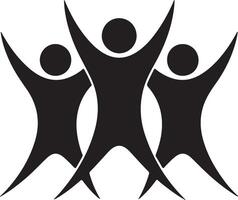 Abstract Silhouettes Representing Unity and Teamwork on White Background vector