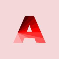 letter a made of colorful triangles vector