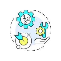 Function oriented approach multi color concept icon. Target goal. Product development. Round shape line illustration. Abstract idea. Graphic design. Easy to use in infographic, presentation vector