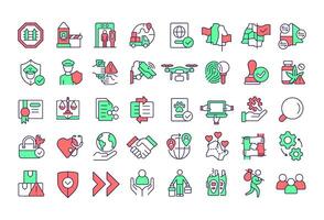 Integrated border management line color icons set. International security strategy. IBM service development. illustrations. Simple flat colorful symbols collection. Editable stroke vector