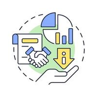 Input multi color concept icon. Statistical diagram, review. Data management, organization. Round shape line illustration. Abstract idea. Graphic design. Easy to use in advertising, marketing vector