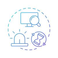 Faster incident detection blue gradient concept icon. Problem solving, service maintenance. Round shape line illustration. Abstract idea. Graphic design. Easy to use in blog post, presentation vector