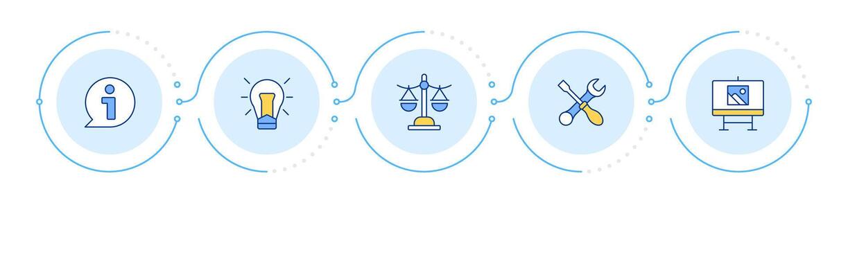 Value engineering steps infographic 5 steps. Teamwork organization, brainstorm. Customer experience. Flow chart infochart. Editable info graphics icons