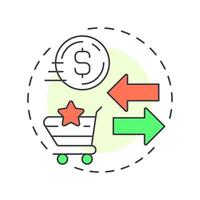Exchange value multi color concept icon. Market, transaction. Financial currency. Round shape line illustration. Abstract idea. Graphic design. Easy to use in infographic, presentation vector