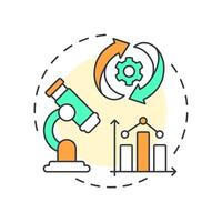 Experiments design multi color concept icon. Statistical chart, graph. Research, technology. Round shape line illustration. Abstract idea. Graphic design. Easy to use in infographic, presentation vector