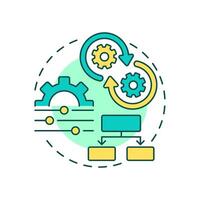 Parallel workflow multi color concept icon. Process management. Efficiency, productivity. Round shape line illustration. Abstract idea. Graphic design. Easy to use in advertising, marketing vector