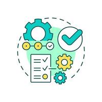 Sequential workflow multi color concept icon. Task management. Checklist, compliance. Round shape line illustration. Abstract idea. Graphic design. Easy to use in advertising, marketing vector