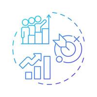 Business it alignment blue gradient concept icon. Prioritization framework. Efficiency, productivity. Round shape line illustration. Abstract idea. Graphic design. Easy to use in blog post vector