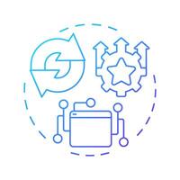 Continual service improvement blue gradient concept icon. Performance measurement, customer feedback. Round shape line illustration. Abstract idea. Graphic design. Easy to use in blog post vector