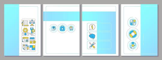 Value engineering methodology brochure layout. Project management, process mapping. Leaflet advertising design with color line icons. Editable 4 pages vector