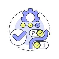 Tasks multi color concept icon. Process map, technology. Productivity, performance. Round shape line illustration. Abstract idea. Graphic design. Easy to use in advertising, marketing vector