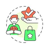 Esteem value multi color concept icon. Service quality, customer satisfaction. Round shape line illustration. Abstract idea. Graphic design. Easy to use in infographic, presentation vector