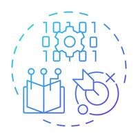 ITIL blue gradient concept icon. Software development, programming. Goal focus, milestone. Round shape line illustration. Abstract idea. Graphic design. Easy to use in blog post, presentation vector