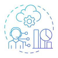 ITSM blue gradient concept icon. It service management, maintenance. Cloud technology, statistics. Round shape line illustration. Abstract idea. Graphic design. Easy to use in blog post, presentation vector