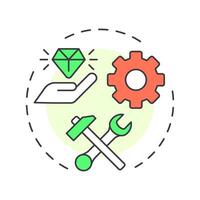 Use value multi color concept icon. Usability, efficiency. Product function, service development. Round shape line illustration. Abstract idea. Graphic design. Easy to use in infographic vector