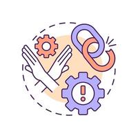 Lack of accountability multi color concept icon. Workflow management. Tasks organization, responsibilities. Round shape line illustration. Abstract idea. Graphic design. Easy to use in advertising vector