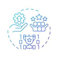 Improves service delivery blue gradient concept icon. Teamwork organization, customer satisfaction. Round shape line illustration. Abstract idea. Graphic design. Easy to use in blog post vector