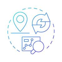 Start where you are blue gradient concept icon. Statistical chart, analysis. Monitoring, control. Round shape line illustration. Abstract idea. Graphic design. Easy to use in blog post, presentation vector