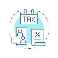 Tax consulting soft blue concept icon. Expenses management. Finance, economics. Round shape line illustration. Abstract idea. Graphic design. Easy to use in infographic, presentation vector
