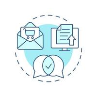 Quotation submission soft blue concept icon. Documents organization, communication. Round shape line illustration. Abstract idea. Graphic design. Easy to use in infographic, article vector