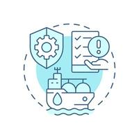 Tanker ship management soft blue concept icon. Transporting liquid cargo. Vessel type regulation solution. Round shape line illustration. Abstract idea. Graphic design. Easy to use in booklet vector
