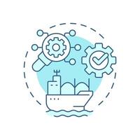 Bulk carrier management soft blue concept icon. Transport unpackaged dry cargo. Vessel type regulation solution. Round shape line illustration. Abstract idea. Graphic design. Easy to use in booklet vector