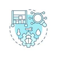 Marine inventory control soft blue concept icon. Vessel parts and tools regulation. Technical ship management. Round shape line illustration. Abstract idea. Graphic design. Easy to use in booklet vector