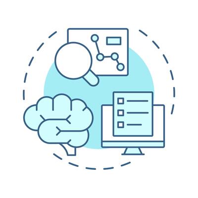 Diagnosis soft blue concept icon. Statistical metrics, analysis. Document review. Round shape line illustration. Abstract idea. Graphic design. Easy to use in infographic, presentation