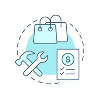 Product bundling soft blue concept icon. Ordering, purchasing. Marketing strategy. Round shape line illustration. Abstract idea. Graphic design. Easy to use in infographic, article vector