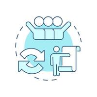 Organizational change soft blue concept icon. Digital transformation, restructuring. Round shape line illustration. Abstract idea. Graphic design. Easy to use in infographic, presentation vector