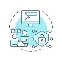 IT consulting soft blue concept icon. Customer support, cybersecurity. Infrastructure management. Round shape line illustration. Abstract idea. Graphic design. Easy to use in infographic vector