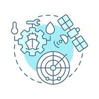 Monitoring soft blue concept icon. Real time assessment of vessel position. Stage of passage planning. Round shape line illustration. Abstract idea. Graphic design. Easy to use in booklet vector