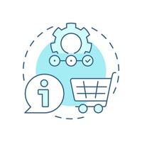 Guided selling soft blue concept icon. Customer navigation, help. Product information. Round shape line illustration. Abstract idea. Graphic design. Easy to use in infographic, article vector