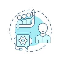 Management consulting soft blue concept icon. Workflow efficiency, performance. Round shape line illustration. Abstract idea. Graphic design. Easy to use in infographic, presentation vector