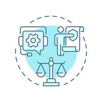 Legal consultant soft blue concept icon. Law, rights. Regulatory compliance. Support service. Round shape line illustration. Abstract idea. Graphic design. Easy to use in infographic, presentation vector