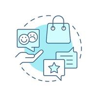 Customer response soft blue concept icon. Consumer experience. User feedback, survey. Round shape line illustration. Abstract idea. Graphic design. Easy to use in infographic, article vector