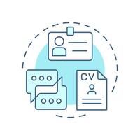 HR consultant soft blue concept icon. Human resources. Documentation management. Round shape line illustration. Abstract idea. Graphic design. Easy to use in infographic, presentation vector